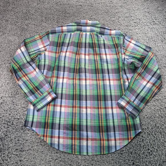 Polo Ralph Lauren Shirt Adult Large Green Blue Preppy Casual Work Plaid Classic - Picture 5 of 6